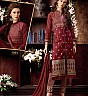maroon Cotton Straight Semi Stitched Salwar Kameez - Online Shopping India
