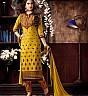 Haldi Yellow Cotton Straight Semi Stitched Salwar Kameez - Online Shopping India