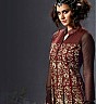 Anarkali Semi Stitched Coffee Salwar Kameez - Online Shopping India