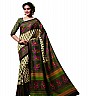 Green Cream Tusser Silk Printed Saree - Online Shopping India