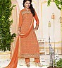 Orange Embroidered Straight Suit - Online Shopping India