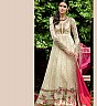 Georgette Semi Stitched Cream Salwar Kameez - Online Shopping India
