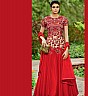 Georgette Semi Stitched Red Salwar Kameez - Online Shopping India
