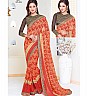 Orange  Georgette Printed Saree - Online Shopping India