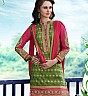 Green Pink Patiala Semi Stitched Salwar Kameez - Online Shopping India