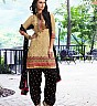 Yellow BlackPatiala Semi Stitched Salwar Kameez - Online Shopping India
