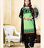 Green Black Semi Stitched  Salwar Kameez With Dupatta - Online Shopping India