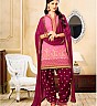 Magenta Pink  Semi Stitched Salwar Kameez With Dupatta - Online Shopping India