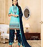 Blue Salwar Semi Stitched Kameez With Dupatta - Online Shopping India
