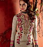 Floral Chintz Inspiration  Semi Stitched Grey Pink Salwar Kameez - Online Shopping India