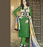 Bhagalpuri Silk Green Semi Stitched Dress - Online Shopping India