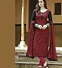 Bhagalpuri Silk Maroon Semi Stitched Dress - Online Shopping India