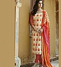Bhagalpuri Silk Orange Semi Stitched Dress - Online Shopping India
