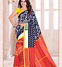 Bansi  Vichitra  Georgette Printed Multicolour Saree - Online Shopping India