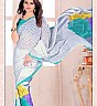 Bansi  Vichitra  Georgette Printed White Saree - Online Shopping India