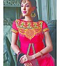 Designer Pink Straight Suit with embroidered work - Online Shopping India