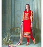Designer Red Straight Suit with embroidered work - Online Shopping India
