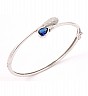 92.5 Sterling Silver Blue Stone Kada Style Bracelet For Women - Online Shopping India