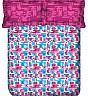OSI ED Color Blotch  A  Pink & Blue Double Bed Sheet with 2 Pillow Covers - Online Shopping India