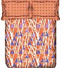 OSI ED Houndstooth B Orange & Purple Double Bed Sheet with 2 Pillow Covers - Online Shopping India