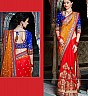Orange  & red Saree - Online Shopping India