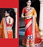 Red & Orange Pink Saree - Online Shopping India