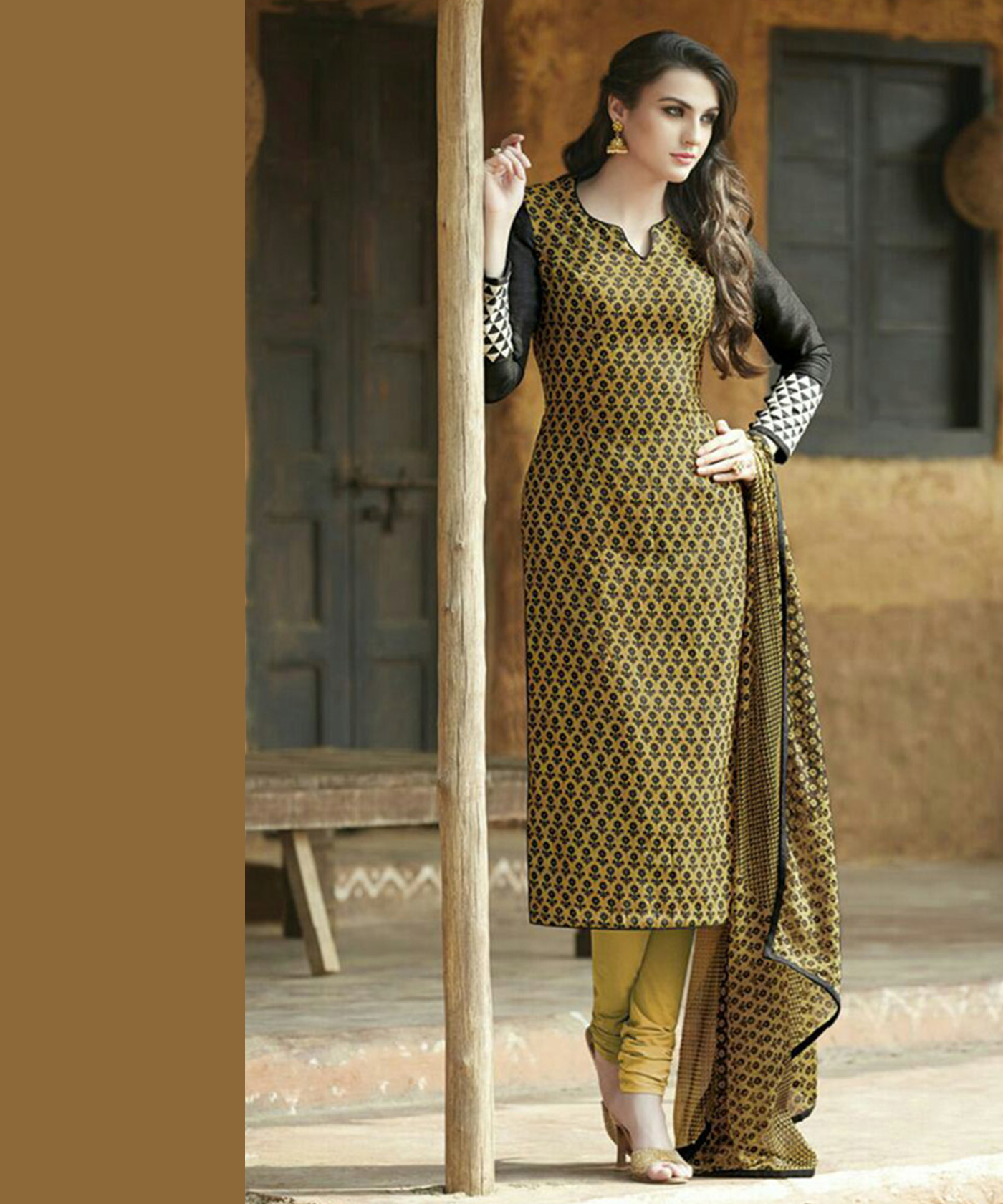 Maroon and silver bhagalpuri silk dress - Of Indian Origin