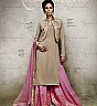 Georgette Semi Stitched Beige Pink Salwar Kameez With Plazo - Online Shopping India