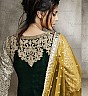 Bhagalpuri Semi Stitched Beige Yellow Salwar Kameez - Online Shopping India
