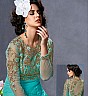 Anarkali Semi Stitched Sky Blue Salwar Kameez - Online Shopping India