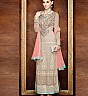 ahilya Light Grey Pink Embroidered  Semi Stitched Dress - Online Shopping India