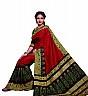 Maroon Black Pattu Silk Printed Saree - Online Shopping India
