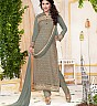 Grey Embroidered Straight Suit - Online Shopping India
