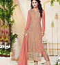 Peach Embroidered Straight Suit - Online Shopping India