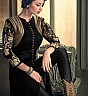 Designer Velvet  Straight Semi Stitched Black Salwar Kameez - Online Shopping India