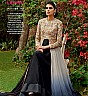 Georgette Semi Stitched Cream Blue Salwar Kameez - Online Shopping India