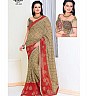 Light Coffe Red  Georgette Printed Saree - Online Shopping India