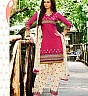 Pink Cream Patiala Semi Stitched Salwar Kameez - Online Shopping India