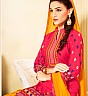 Pink Yellow Semi Stitched Salwar Kameez With Dupatta - Online Shopping India
