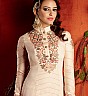 Cream Peach Embroidered Semi Stitched  Salwar Kameez - Online Shopping India