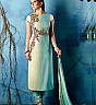 Classic Meets Contemporary Sky Blue Semi Stitched  Salwar Kameez - Online Shopping India