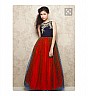 Designer Orange gown Featuring in zari embroidery - Online Shopping India
