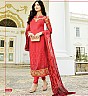 Zubeda's Designer Georgette Red Straight Suit - Online Shopping India
