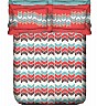 OSI ZZ Hue Dart II White & Red Double Bed Sheet with 2 Pillow Covers - Online Shopping India