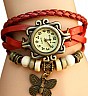 Vintage Red Bracelet Butterfly Analog Watch For Women/Ladies - Online Shopping India