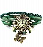 Vintage Green  Bracelet Butterfly Analog Watch For Women/Ladies - Online Shopping India