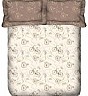 OSI DD Queen Brown Printed BedSheet with 2 Pillow Covers - Online Shopping India