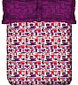 OSI ED Color Blotch B Purple & Red Double Bed Sheet with 2 Pillow Covers - Online Shopping India