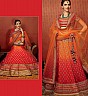 Red And Orange Shaded Lehenga Choli - Online Shopping India
